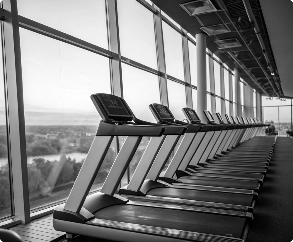 Treadmills in gym