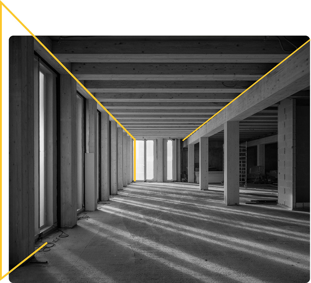 Hallway in construction